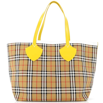 Burberry Reversible Giant Tote Vintage Check Canvas Large