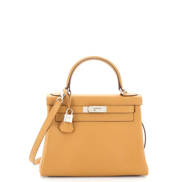 Hermes Kelly Handbag Verso Evercolor with Palladium Hardware 28