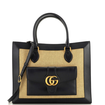 Gucci Dahlia Pocket Tote Leather and Canvas Medium