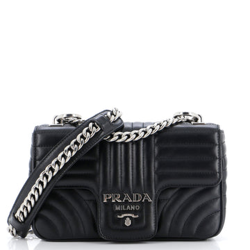 Prada Chain Flap Shoulder Bag Diagramme Quilted Leather Medium