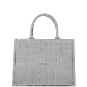 Christian Dior Book Tote Cannage Embroidered Canvas Medium