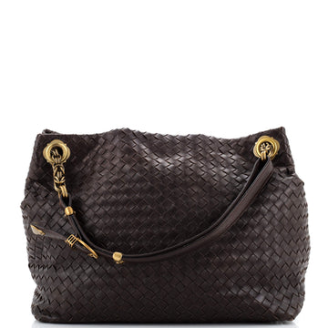 Bottega Veneta Belted Handle Tote Intrecciato Nappa Medium