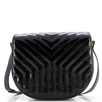 Saint Laurent Joan Satchel Matelasse Chevron Patent Medium