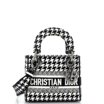 Christian Dior Lady D-Lite Bag Embroidered Canvas Mini