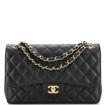 Chanel Classic Double Flap Bag Quilted Caviar Jumbo