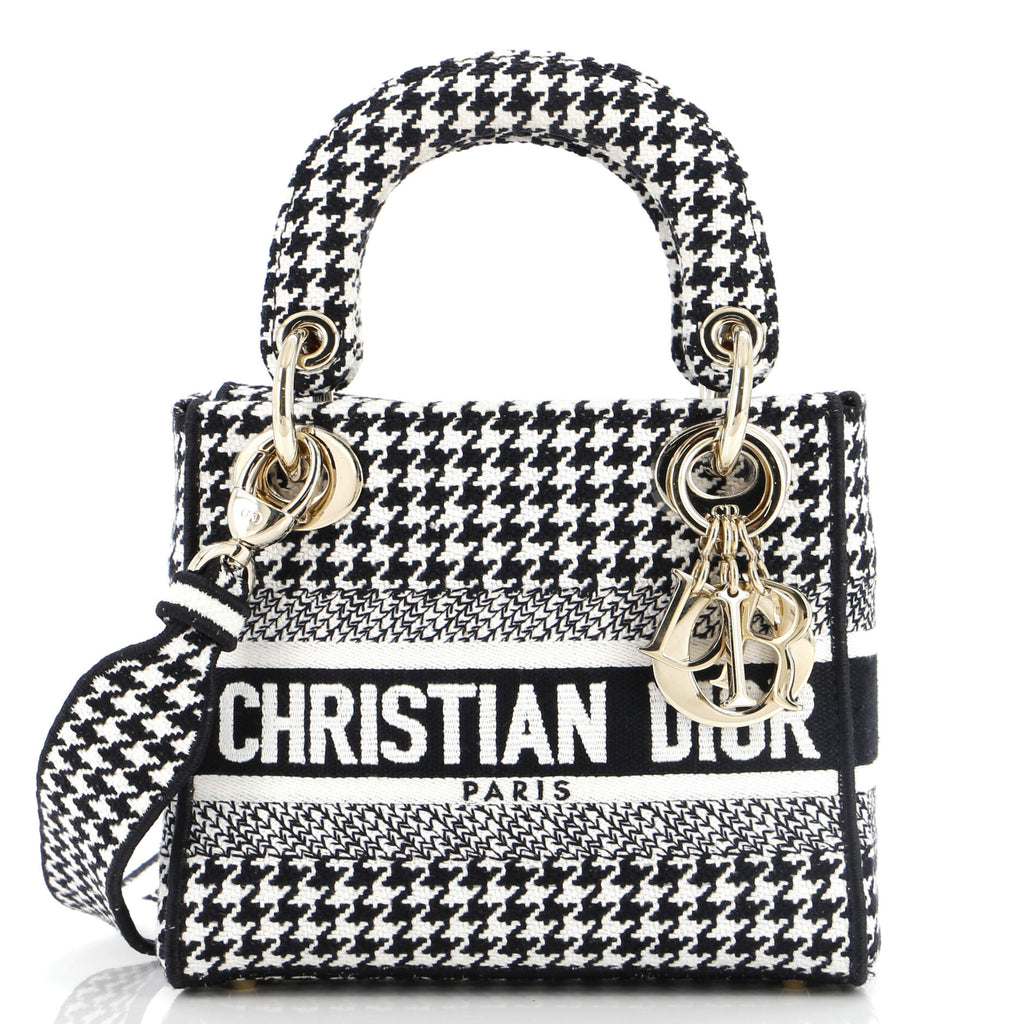 Christian Dior Lady D-Lite Bag Houndstooth Canvas Mini 2804818