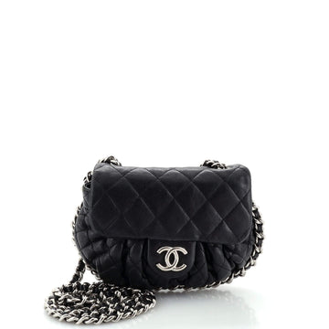 Chanel Chain Around Flap Bag Quilted Leather Small