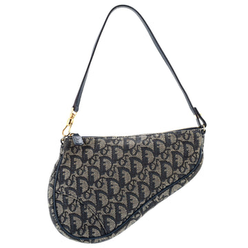 Christian Dior Vintage Saddle Bag Diorissimo Canvas Mini