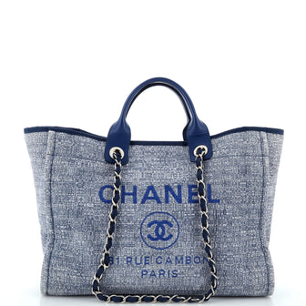 Chanel Deauville Tote Raffia with Glitter Detail Medium