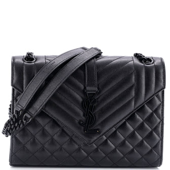 Saint Laurent Classic Monogram Envelope Satchel Mixed Matelasse Leather Medium