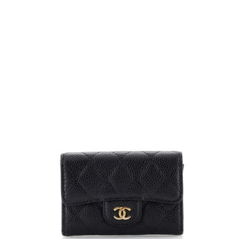 Chanel Classic Flap Card Holder Quilted Caviar