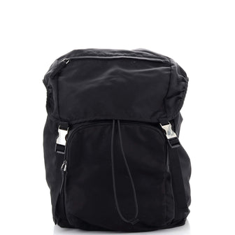 Prada Double Buckle Pocket Backpack Tessuto Large
