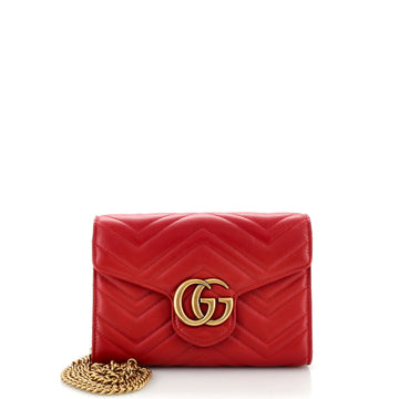 Gucci GG Marmont Chain Wallet Matelasse Leather Mini