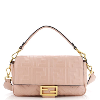 Fendi Baguette NM Bag Zucca Embossed Leather Medium