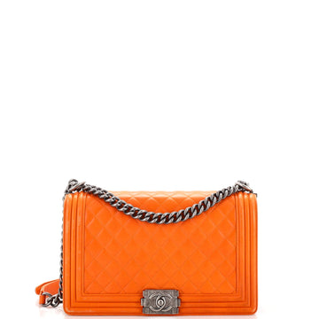 Chanel Boy Flap Bag Quilted Lambskin New Medium