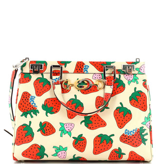 Gucci Zumi Top Handle Bag Printed Leather Medium