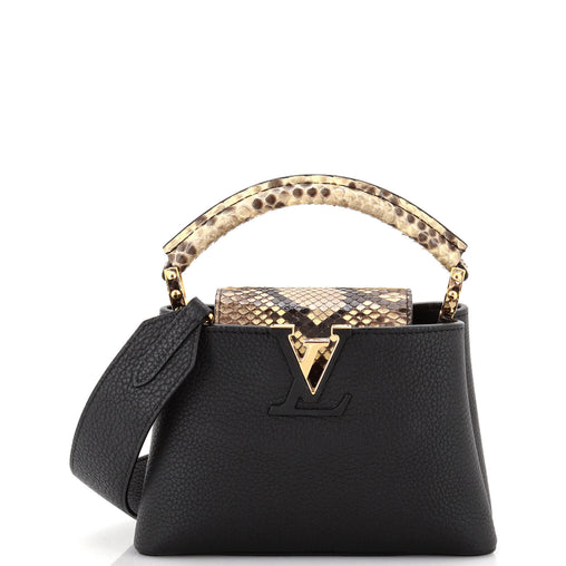 Louis Vuitton カプシーヌ　パイソン Louis Vuitton Capucines Bag Leather with Snakeskin Mini Black 2808461