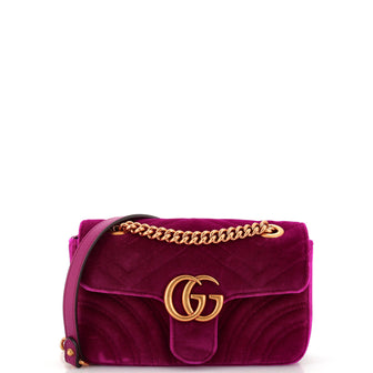 Gucci GG Marmont Flap Bag Matelasse Velvet Mini