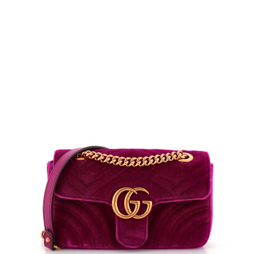 Gucci GG Marmont Flap Bag Matelasse Velvet Mini