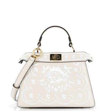 Fendi Peekaboo ISeeU Bag Embroidered Leather Petite