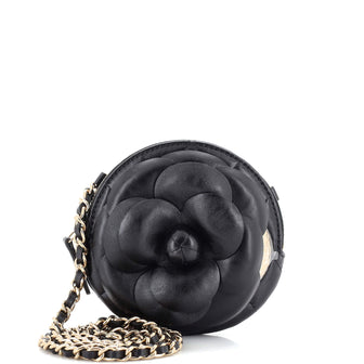 Chanel Camellia Round Clutch with Chain Lambskin