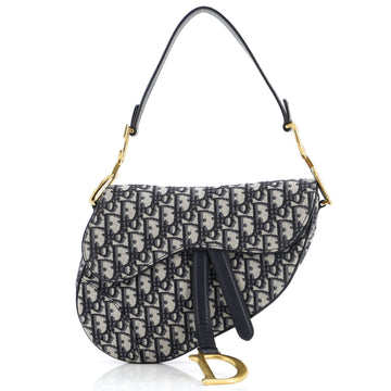 Christian Dior Saddle Handbag Oblique Canvas Medium