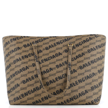 Balenciaga Signature East-West Shopper Tote Allover Logo BB Monogram Coated Canvas Large