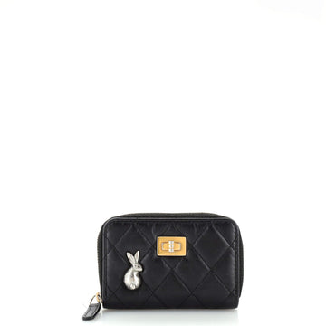 Chanel Lucky Charms Reissue Triple Zip Coin Purse Quilted Aged Calfskin