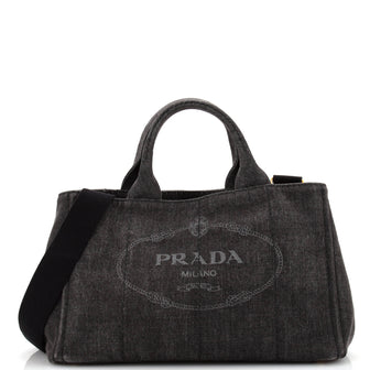 Prada Canapa Convertible Tote Denim Medium