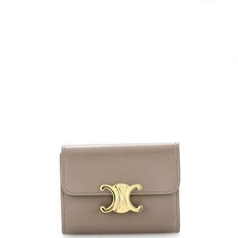 Celine Triomphe Trifold Wallet Leather Small
