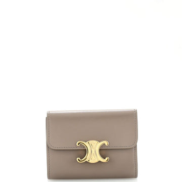 Celine Triomphe Trifold Wallet Leather Small