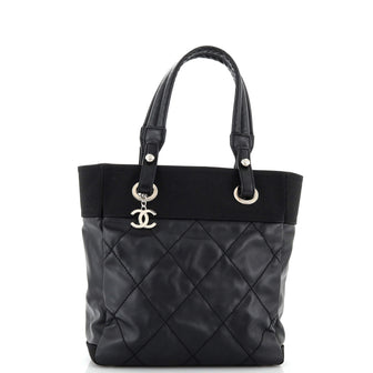 Chanel Biarritz Tote Quilted Coated Canvas Small