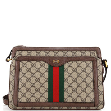 Gucci Ophidia Zip Shoulder Bag GG Coated Canvas Medium