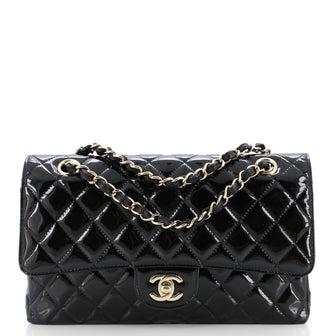 Chanel Classic Double Flap Bag Quilted Patent Medium