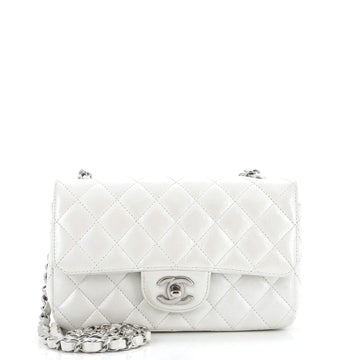 Chanel Classic Single Flap Bag Quilted Iridescent Crumpled Calfskin Mini
