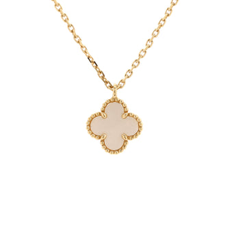 Van Cleef & Arpels Sweet Alhambra Pendant Necklace 18K Yellow Gold and Mother of Pearl