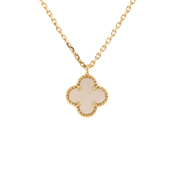Van Cleef & Arpels Sweet Alhambra Pendant Necklace 18K Yellow Gold and Mother of Pearl