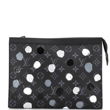 Louis Vuitton Pochette Voyage Yayoi Kusama Painted Dots Monogram Eclipse Canvas MM