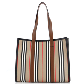 Burberry Portrait Tote Icon Stripe E-Canvas Large