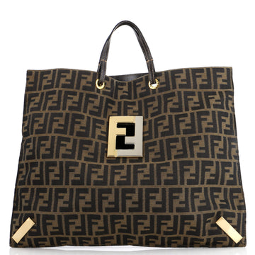 Fendi Vintage FF Logo Tote Zucca Canvas Large