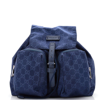 Gucci Double Pocket Backpack GG Nylon