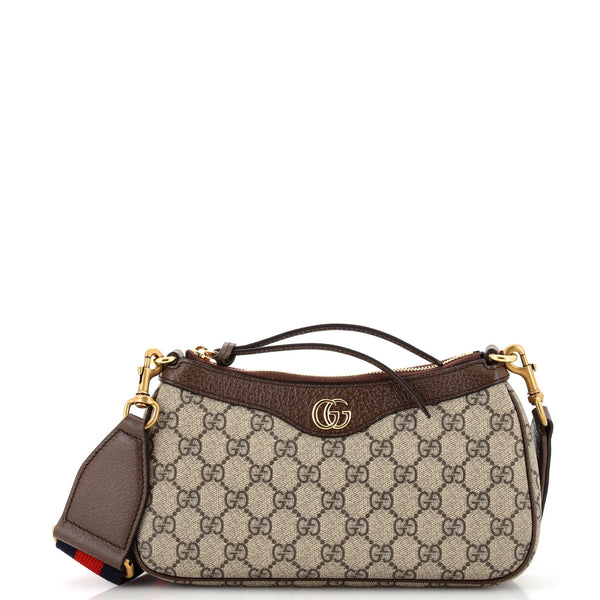 Gucci Ophidia Zip Pochette Shoulder Bag GG Coated Canvas Small