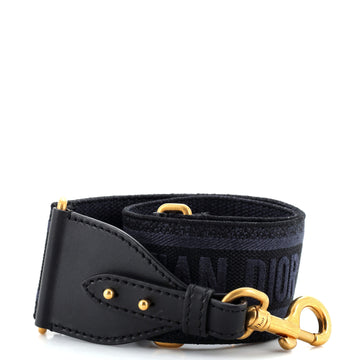 Christian Dior Logo Shoulder Strap Embroidered Canvas