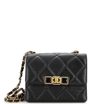 Chanel Resin CC Flap Bag Quilted Calfskin Mini