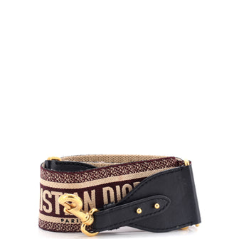 Christian Dior Logo Shoulder Strap Embroidered Canvas