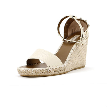 Valentino Garavani Women's Rockstud Ankle Strap Double Wedge Sandals Leather