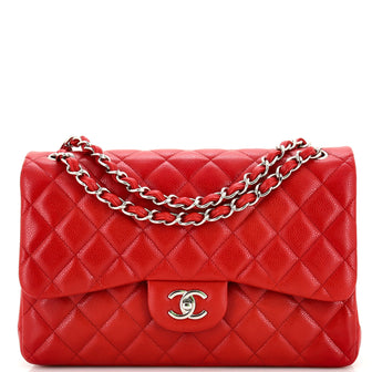 Chanel Classic Double Flap Bag Quilted Caviar Jumbo