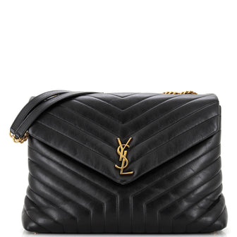 Saint Laurent Loulou Shoulder Bag Matelasse Chevron Leather Large