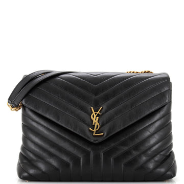Saint Laurent Loulou Shoulder Bag Matelasse Chevron Leather Large