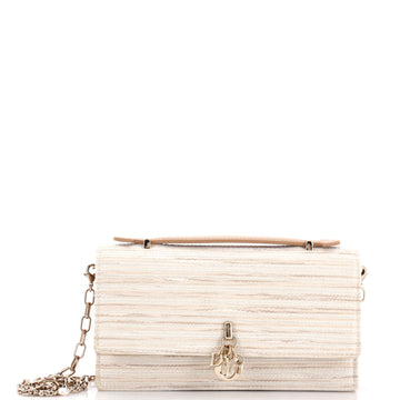 Christian Dior My Dior Top Handle Flap Bag Metallic Embroidered Canvas Mini